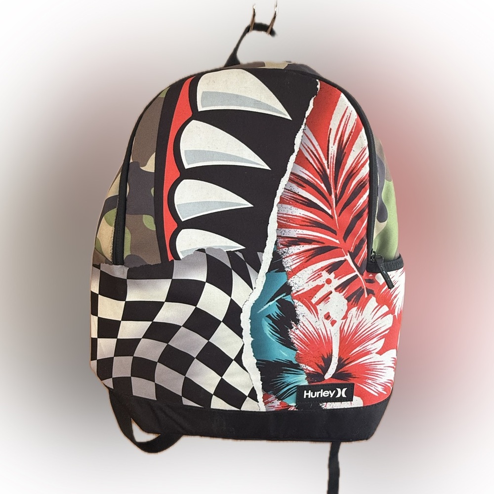 Hurley Bold Graphic Backpack with Red and Black Accents